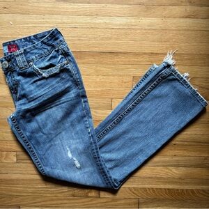 Vintage Y2K Aeropostale Chelsea Skinny‎ Flare Jeans Size 5/6 Distressed Low-Rise